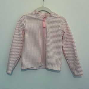 Ruffle Butts Pink Seersucker Rash Guard